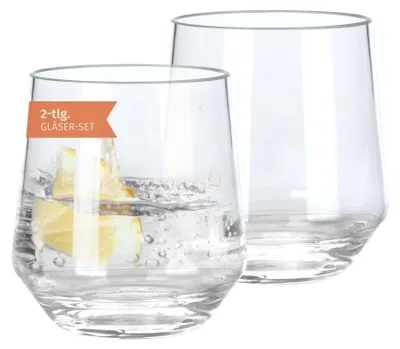 Wassergläser 370 ml, 2er-Set, unzerbrechlich, kratzfest, Camping
