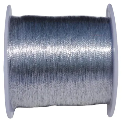 Produktbild von Metallisches Stickgarn für Armbänder, Basteln, Nähen und Häkeln, Silber