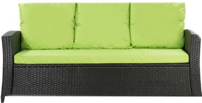 Produktbild von Polster für Polyrattan Sofa 160x60x7cm sitzkissen | Gartenbank Auflage Limette | Rückenkissen 3*56x50 | Kissen für rattansofa 3 sitzer | Gartenkissen