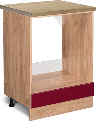 Produktbild von Herdumbauschrank Vicco R-Line Rot Hochglanz 60 cm , AP Eiche, Model 46101