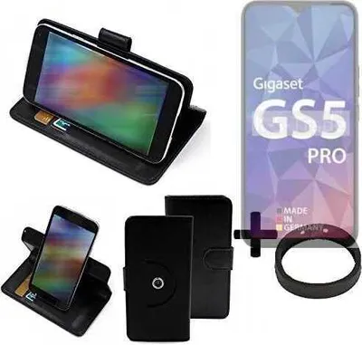 Produktbild von K-S-Trade Case Schutz Hülle kompatibel mit Gigaset GS5 Pro SE + Bumper Handy Hülle Flipcase Smartphone Cover Handy Schutz Tasche Walletcase schwarz