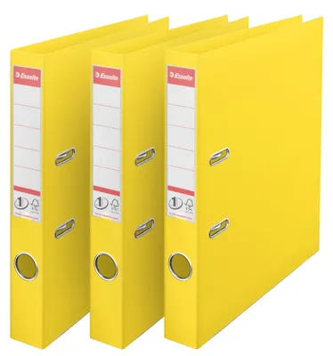 Zdjęcie produktu dla Segregator Esselte nr 1, 3 sztuki, grzbiet: 50 mm, kolor żółty