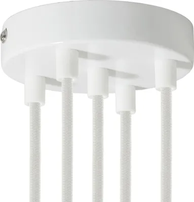 Image de Kit Creative-Cables pour rosace cylindrique en métal à 5 trous - Cylindrique, blanc brillant
