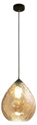 Image de Suspension Gisella En Verre Soufflé Ambré Avec Structure Métallique - Éclairage Intérieur Élégant Ø260 Mm Douille E27