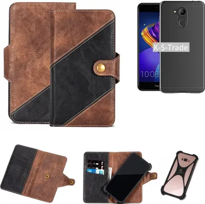 Produktbild von K-S-Trade Handy Hülle Schutz Hülle Schutzhülle Bookstyle Case kompatibel mit Huawei Honor 6C Pro Handy Cover Hülle Schutztasche 1x