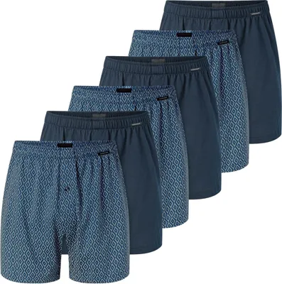 Produktbild von Schiesser 6er Pack Singel-Jersey Boxershorts Lockere Passform, Funktionale Knopfleiste, Weiche Single-Jersey-Qualität