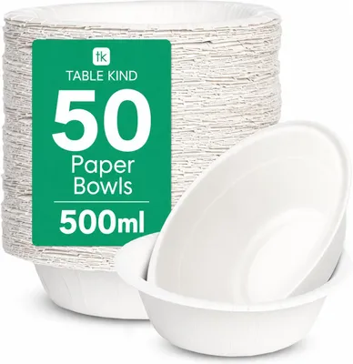 50 Papierschalen weiß 18 cm Einweg für Catering Camping