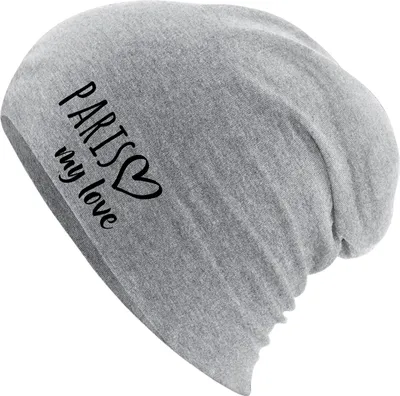 Produktbild von Huuraa Beanie Paris my love Heather Grey One Size Baumwolle und Elasthan Mütze Geschenkidee