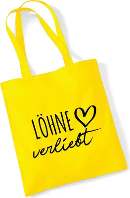 Produktbild von Huuraa Jutebeutel Löhne verliebt 10 Liter Yellow Baumwolle Tasche Geschenkidee