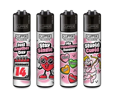 Produktbild von Clipper Feuerzeuge 4er Set Anti Valentine