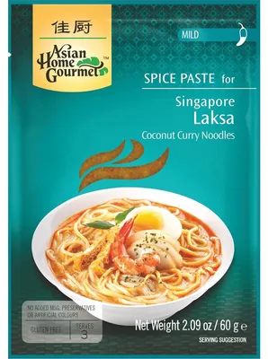 Obrázek produktu pro Asian Home Gourmet kořenící pasta na kokosové kari nudle Laksa 60g