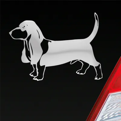 Produktbild von Auto Aufkleber Beagle Hund Dog Animal Tier Car 12x7,5 cm Silber Sticker Heckscheibenaufkleber