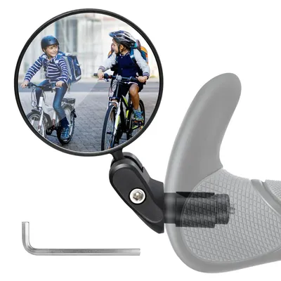 Image de Miroir de vélo universel, réglable à 360°, rétroviseur pour guidon, compatible avec vélos électriques, vélos de course, VTT, pour le côté gauche, 1 pièce