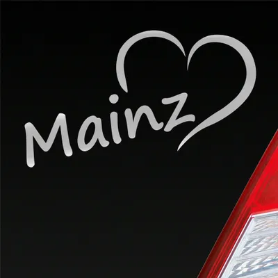 Produktbild von Auto Aufkleber Mainz Herz Heart City Stadt Motorrad 16x8 cm Silber Sticker Heckscheibenaufkleber