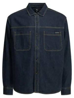 Productafbeelding van Stüssy overshirt voor heren, blauw denim, katoen - maat S