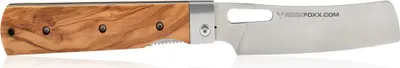 Produktbild von ROCKFOXX™ Klappmesser "Nakiri" mit rostfreier Stahlklinge und Olivenholz Griff