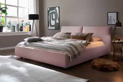 Produktbild von KAWOLA Bett HENRY Polsterbett Cord rosa 160x200cm