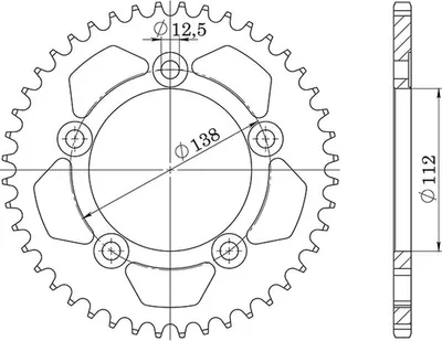 Immagine prodotto di In Acciaio Passo 530 - Z 45 Denti (Dis.10508)