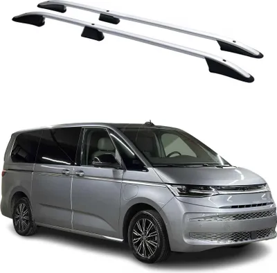 Image de Barres de toit longitudinales pour VW Transporter T7 2024-2025 L1 court Gris 2x