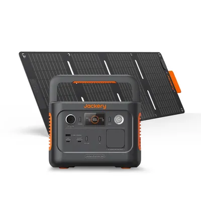Produktbild von Jackery 240 v2 Solar Generator mit 40W Solarpanel, 256Wh LiFePO4-Batterie, 300W AC & 100W USB-C-Ausgang für Outdoor, Camping & Notfall