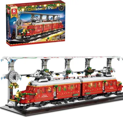 Produktbild von Bausteine Reobrix 66034 Weihnachten Zug mit licht MOC Klemmbausteine 2822 TeileChristmas Geschenke