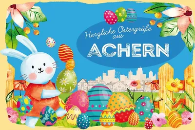 Produktbild von vianmo Holzschild 12x18 cm Ostergrüße ACHERNFest