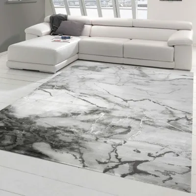 Produktbild von Marmorteppich mit Glanzfasern in Grau Größe - 160 x 230 cm