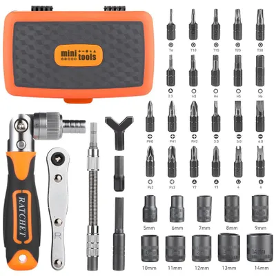 Obrázek produktu pro Šroubovák s ráčnovým mechanismem, magnetické bity, ergonomický design, 1 sada