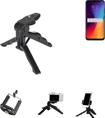 Produktbild von K-S-Trade Stativ Tisch-Ständer Dreibein Handy-Stativ Ständer kompatibel mit Lenovo K10 Plus Mini-Stativ Smartphone Tripod Handy-Stativ aus Plastik