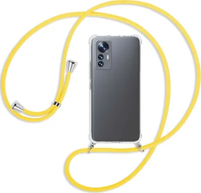 Produktbild von Handykette Backcover-Schutzhülle mit Band (Metall silberfarben) für Xiaomi 12 Lite - gelb