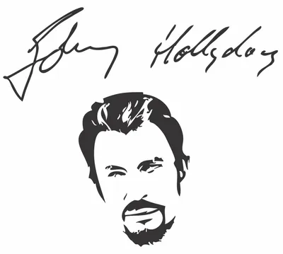 Wandaufkleber Johnny Hallyday Motiv, schwarz, Vinyl
