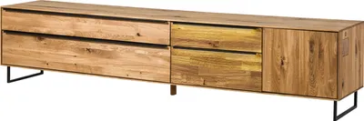 Image de MASSIVMOEBEL24 | Meuble TV en bois de Chêne 200x43x52 naturel huilé WIEN #205