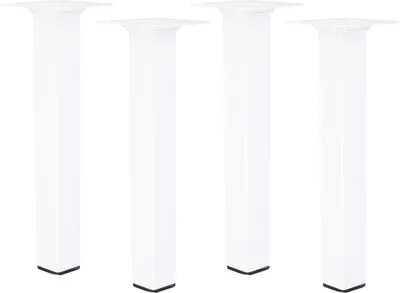 Produktbild von 4er Set Möbelfüße Schrankfüße Weiss Eckig 25x25mm Sofafüße Möbelbeine Bettstützen Höhe 250mm