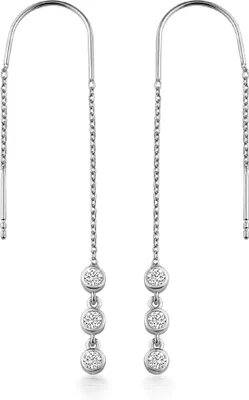 Produktbild von Dkeniz Ohrhänger 925/- Sterling Silber 8cm Weiß Zirkonia weiß 145230066