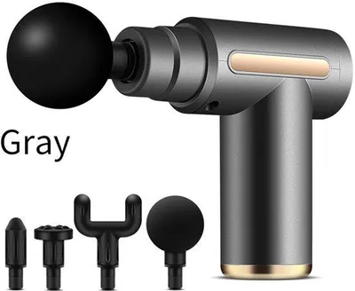 Produktbild von Mini Massagepistool - 6 Geschwindigkeiten - 4 Massageköpfe mit LCD-Anzeige - tragbar für Muskelreizung