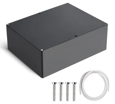 Produktbild von Therlan Abzweigdose Schwarz Wasserdicht IP65, Elektronik Gehäuse Anschlussdose Aufputz Schwarz Verteilerdose Außen Wasserdicht, ABS Projekt Box Kunststoff Anschlusskasten Aufputzdose 290x210x100 mm –