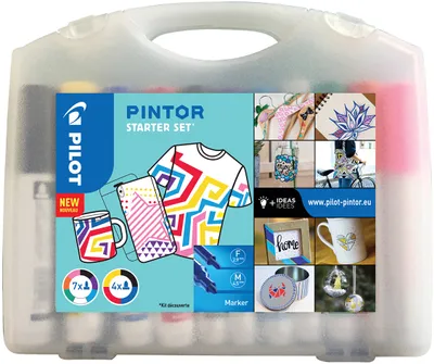 Immagine prodotto di Pilot Pintor Starter Set evidenziatore 11 pz Tipo di punta Nero, Blu, Verde, Azzurro, Arancione, Rosa, Rosso, Viola, Bianco, Giallo