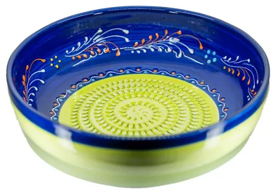 Produktbild von Kaladia Keramikschüssel Groß Grün/Grün & Blau - ideal um allerlei Zutaten direkt in der Schüssel zu reiben für perfekte Geschmacksmischungen