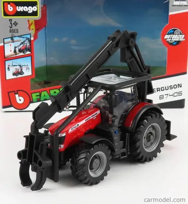 Productafbeelding van MASSEY FERGUSON 8740S, model voor bosbouw - 10 cm, artikelnummer BUR31671, schaal 1/50, merk BURAGO