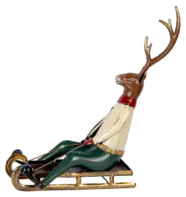 Produktbild von Clayre & Eef Dekorationsfigur Hirsch 30x12x32 cm Braun Metall