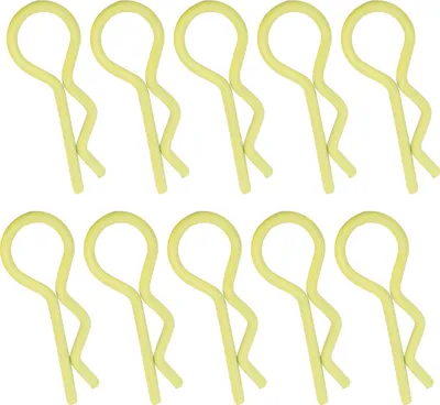 Image de 10Pcs RC Car Shell Clip RShape Metal Body Clips Pins for 1/5 1/6 1/8 1/10 RC Car(Jaune ) Jaune