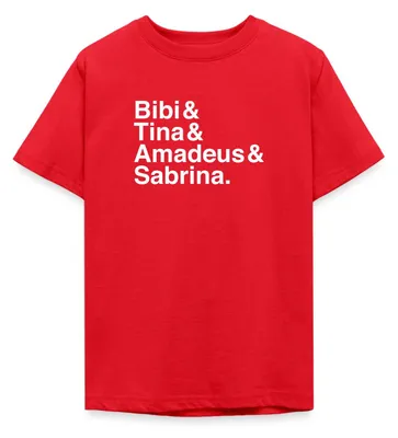 Produktbild von Spreadshirt Bibi Und Tina Amadeus Sabrina Typographie weiß Teenager T-Shirt, 152/164 (12-14 Jahre), Rot