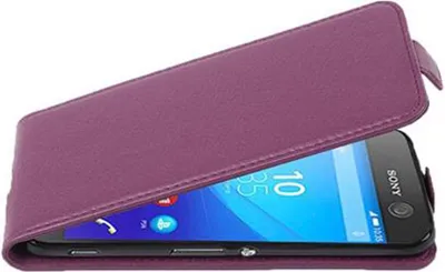 Produktbild von Cadorabo Schutzhülle für Sony Xperia M5 Hülle in Lila Flip Etui Handyhülle Case Cover Kunstleder