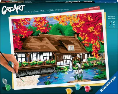 Produktbild von Ravensburger CreArt Premium Malen nach Zahlen Mill at Blautopf 23546 - ab 14 Jahren