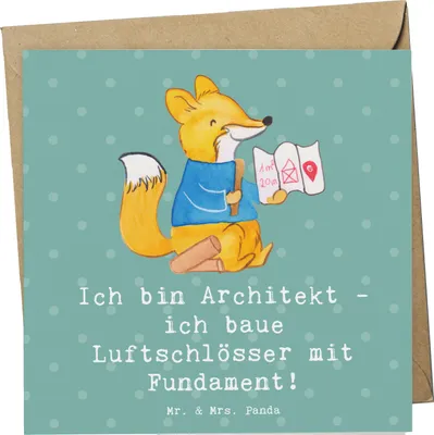 Produktbild von Mr. & Mrs. Panda Grußkarte Architekt Luftschlösser - Meeresbrise - Geschenk, Berufsgestaltung, Baukünstler, personalisierte Geschenke, Wolkenkratzer, faltkarte, Beruf