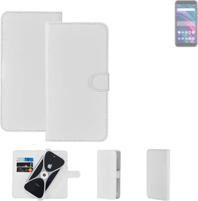 Produktbild von K-S-Trade Handy Hülle Schutz Hülle kompatibel mit BLU C5 Max Cover Case Bookstyle Bumper weiß 1x