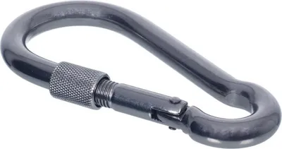 Produktbild von NAJDER 5X Karabiner mit Schraubverschluss - Karabinerhaken aus Edelstahl - Schraubkarabiner für Seile, Ketten - Arbeitslast 160kg - Drahtdurchmesser Ø8 mm - A4-AISI 316-8x80 mm - 5 Stück