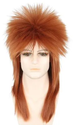 Produktbild von Perücke Herren 80er Jahre Vokuhila Orange Punk Rocker Kostüm