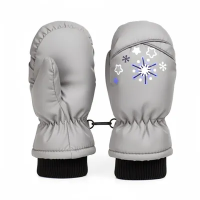 Produktbild von Handschuhe Kinder, Einfinger-Skihandschuhe, Warm, Snowboard, zum Rodeln, für Winterspaß Grau