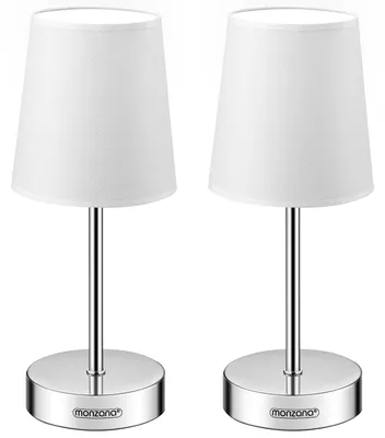 Immagine prodotto di Monzana 2x Lampada da Comodino Paralume in Tessuto E14 Abatjour Luce da Lettura con Interruttore